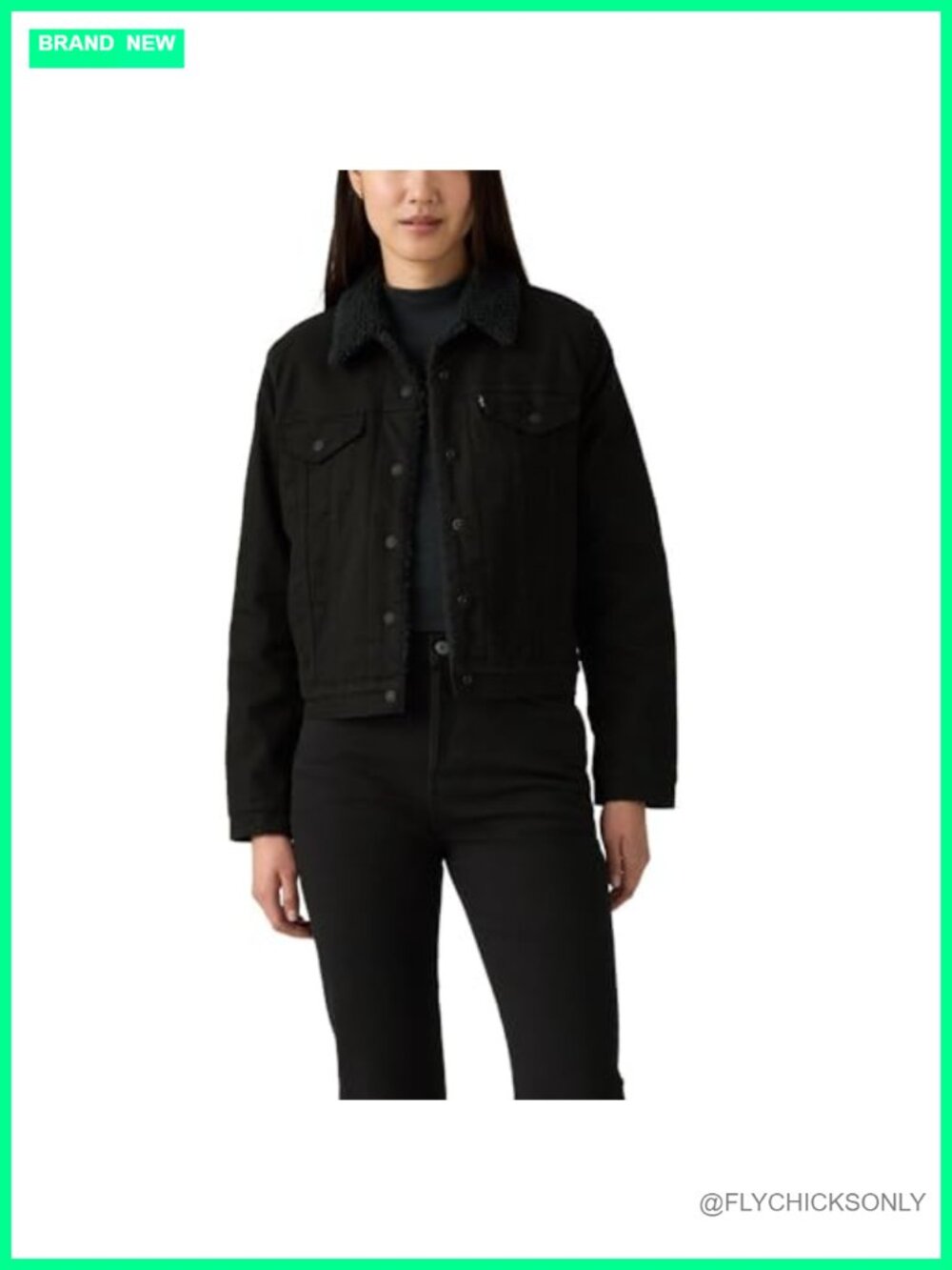 Levi's Sherpa Trucker Denim Jacket, Non-Stretch, Snap Placket, Lined Collar